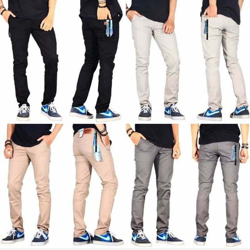 Celana Celana Chino Chinos Pria Panjang Bahan Melar Kerja Harian Cino Slim Fit Murah