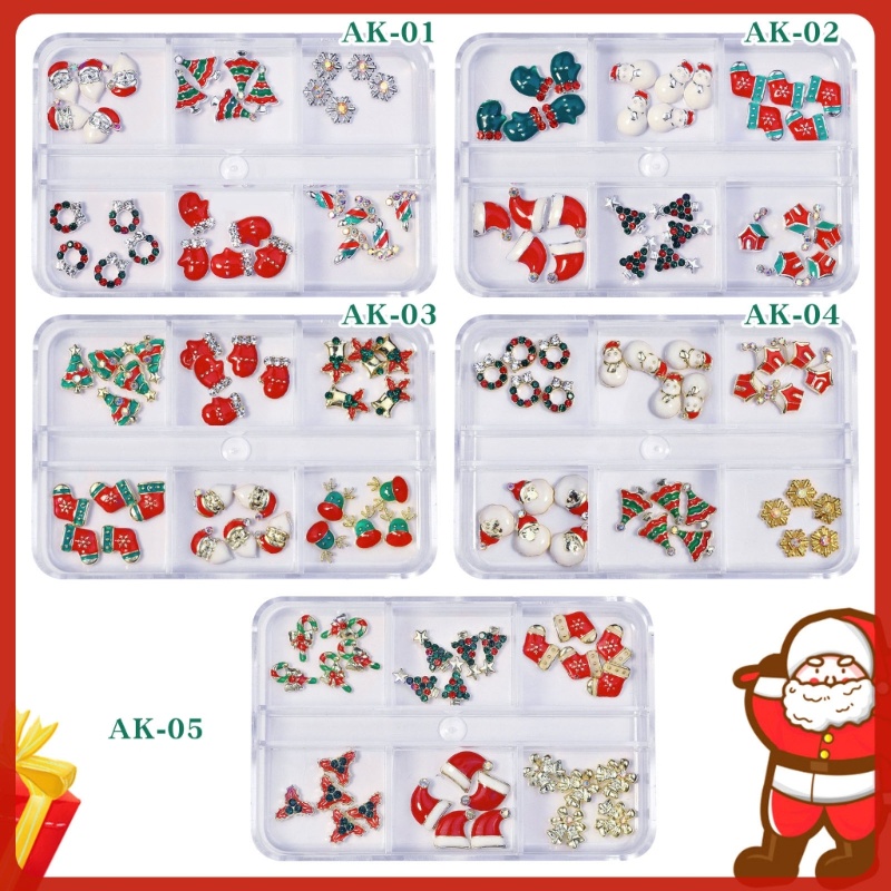 Zzz Ornamen Berlian Imitasi Tema Natal Untuk Dekorasi Nail Art DIY