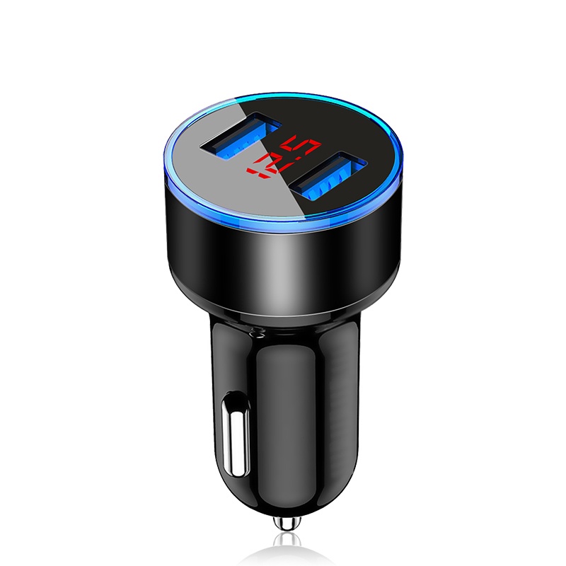 EZPZ Charger Mobil Charger Motor 2 Ports 3.1A 12V-24V Output Fast Charging LED Display Voltmeter