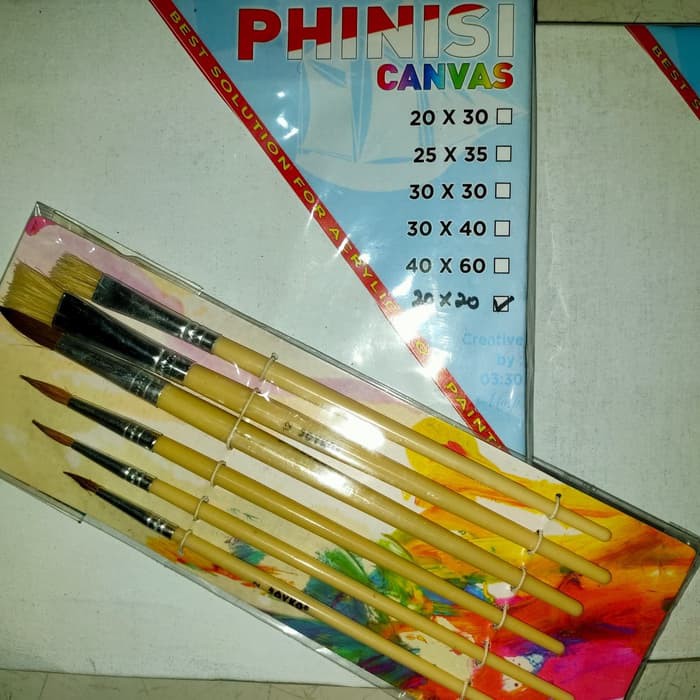 

Paket Kanvas Lukis / Canvas Lukis 20 cm x 20 cm + Kuas