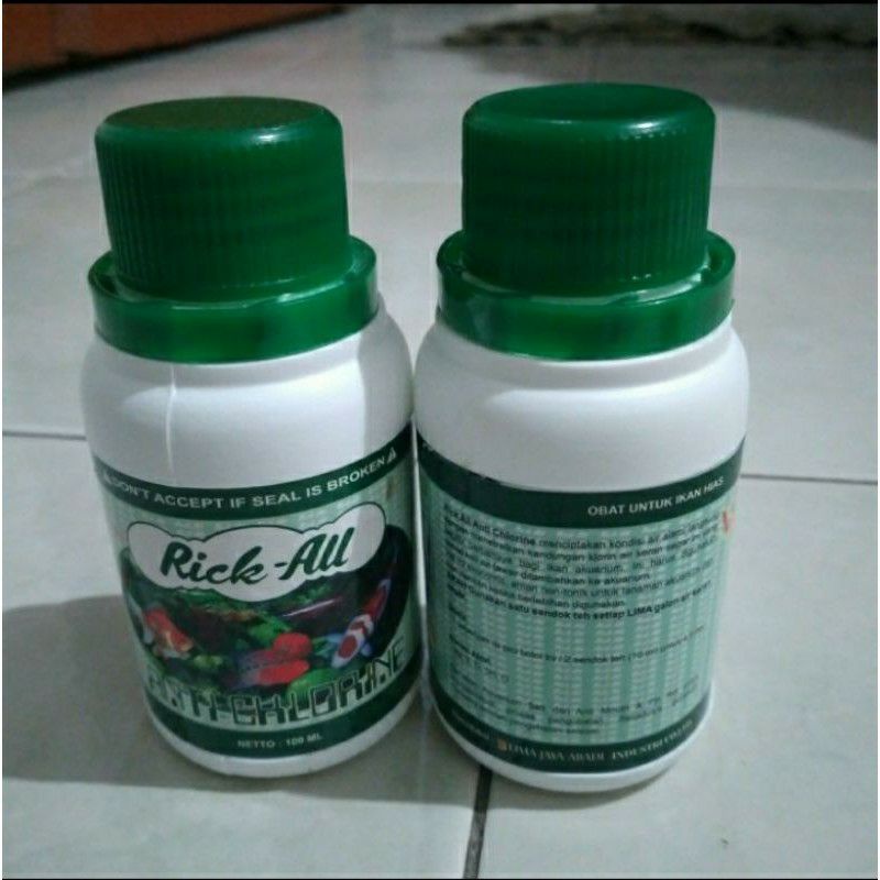 obat ikan rick all anti cklorine/anti chlorine/anti clorine