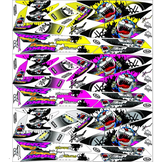 Striping Lis Sticker Variasi Yamaha Vixion R Doraemon Zombie Arai