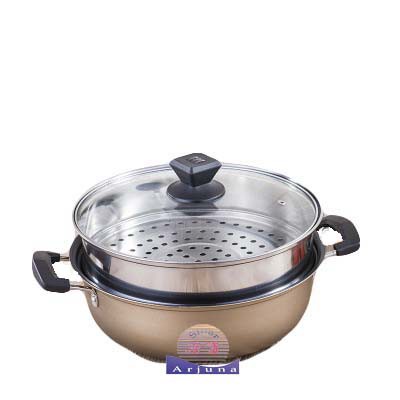 Panci Steamer Panci Kukus lubang besar Stainless Steel Parutan