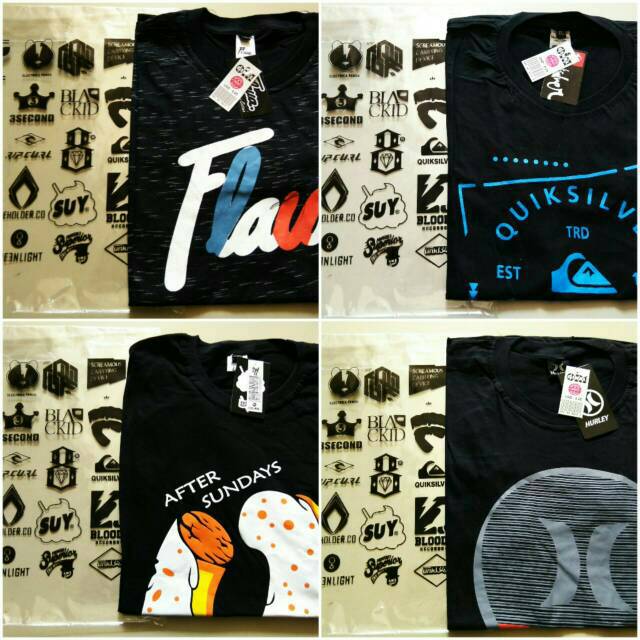 kaos pria murah bahan combad 30s sablon plastisol, minimal order 6pcs, grosir kaos distro murah