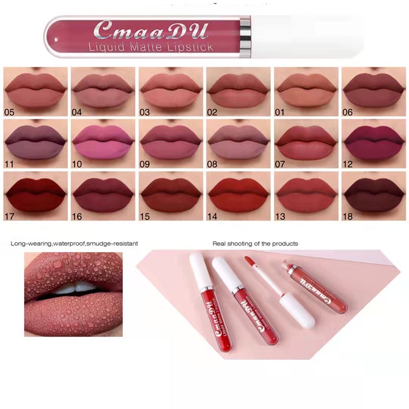 cod★ready★Lipstick Lip Gloss Melting Matte Lip Tint - Lipgloss Liptint Lipcream warna 18 globallagilaku