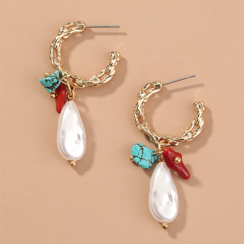 Hu Hu Hu Hu Hu Alat Bantu Pasang Kacamata♡ Anting Bentuk C Bahan Metal Aksen Mutiara Imitasi Untuk Wanita