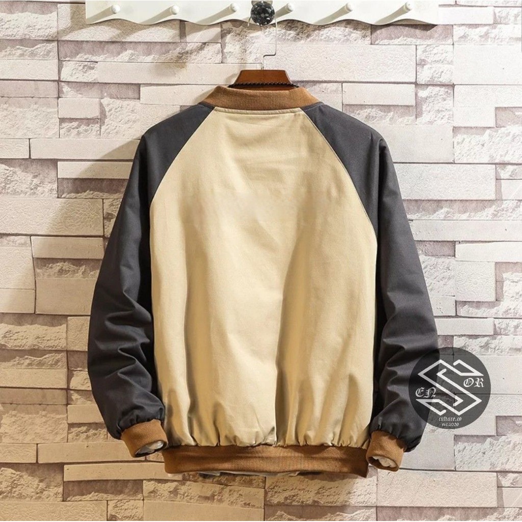 BSTR - COD - JAKET BOMBER KANVAS - JAKET PRIA KOREA TERBARU - JAKET BOMBER BISBOL COMBI SNSR