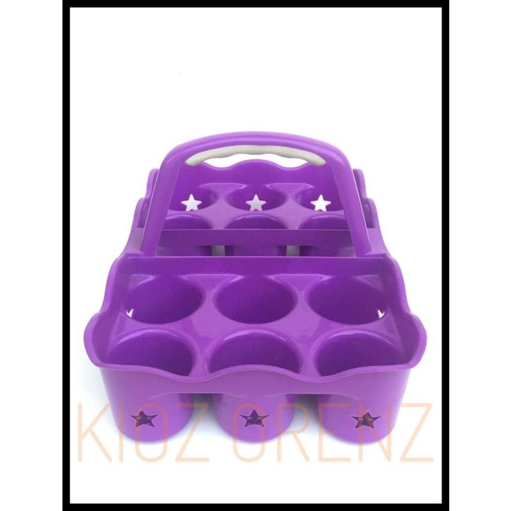 Rak Aqua Gelas Tempat Aqua Gelas Plastik Tempat Gelas Minuman - Ungu