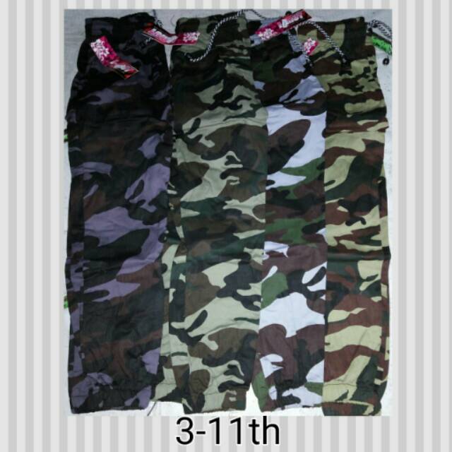 ONLINESOLO - JOGGER ARMY KIDS PANTS CELANA JOGER DORENG TENTARA ANAK 3 - 11 TAHUN SD