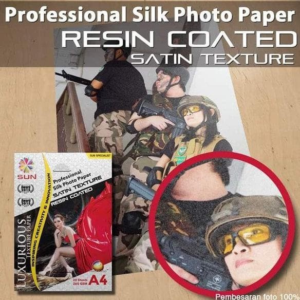Kertas Foto A4 Sun Professional Silk Photo Paper Resin Coated A4 265gsm
