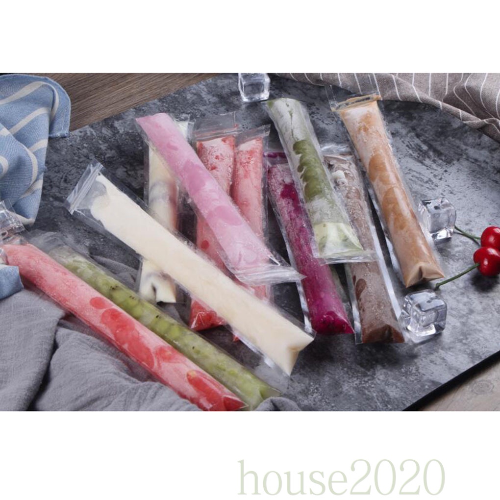 [house2020]20pcs PE Ice Pop Pounch Diy Disposable Ice Cream Mold Bag Sealed Freezer Tube Stick Pocket
