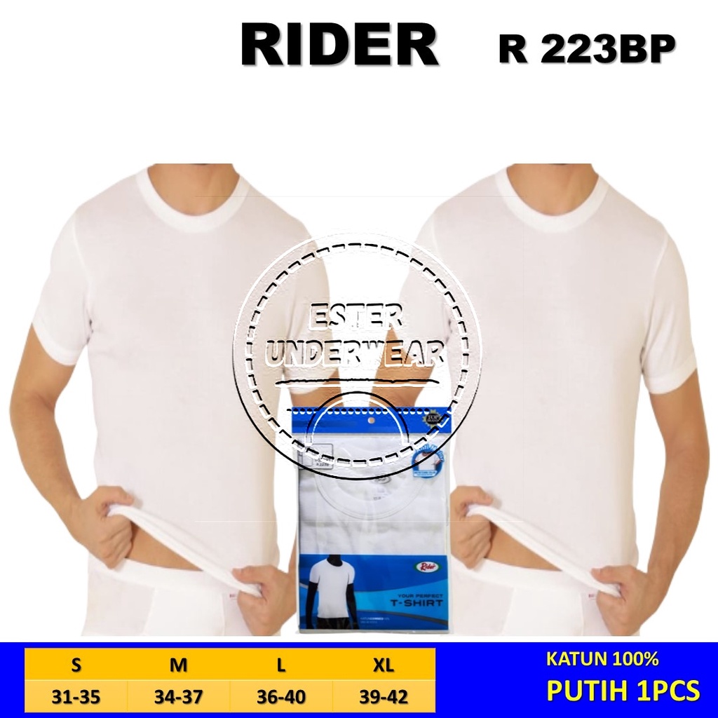 Kaos Dalam Oblong RIDER O-NECK R 223 BP PUTIH ISI 1PCS