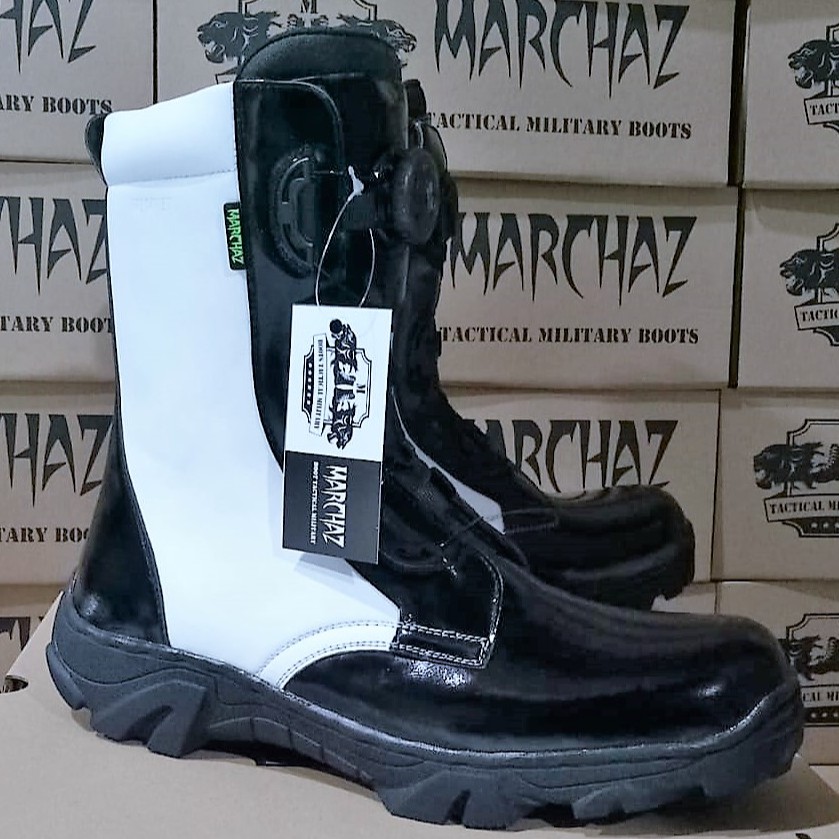 Sepatu PDL Kulit Asli Tali Putar Trav Marchaz M-033 New Arrival Termurah - Free Socks