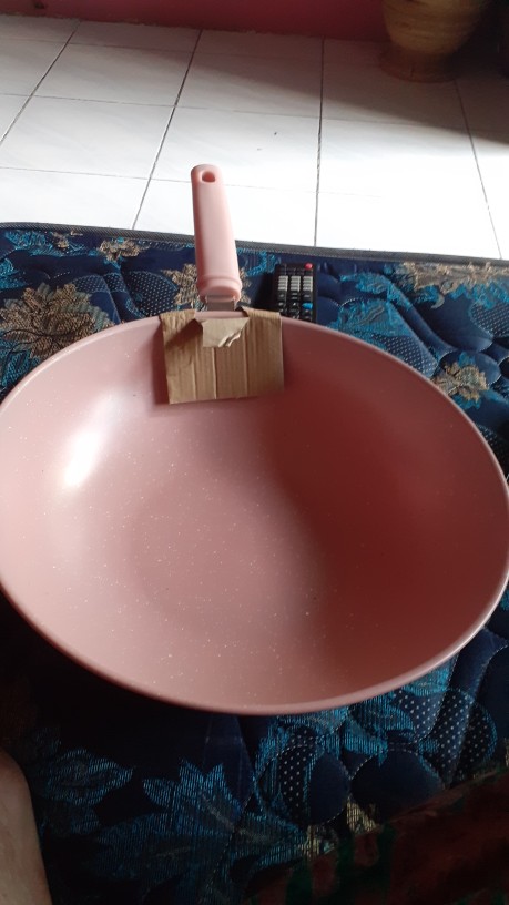 Wajan Enamel Gagang Warna Marble Frypan 34 Cm Kuaida