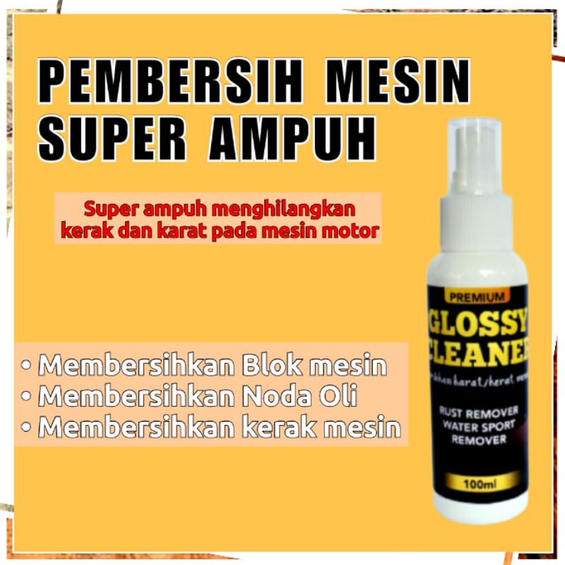 GLOSSY CLEANER cairan ampuh penghilang kerat dan karat 100ml