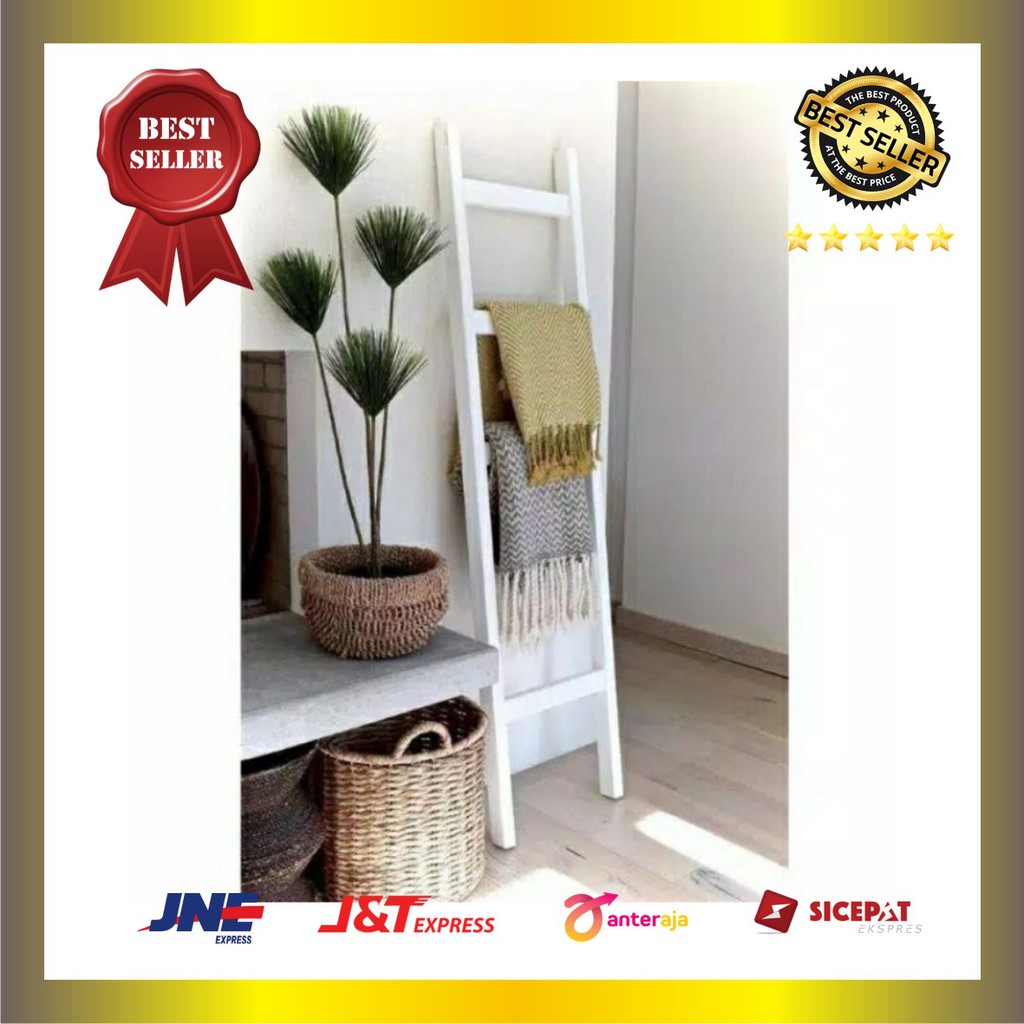 Ladder Hanger, Rak Tangga Kayu, Gantungan handuk/sajadah/kerudung bisa untuk pot bunga