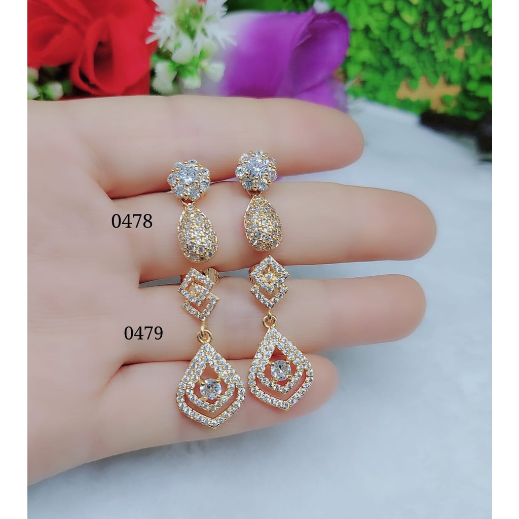 Anting xuping permata lapis emas perhiasan fashion 0476-0479