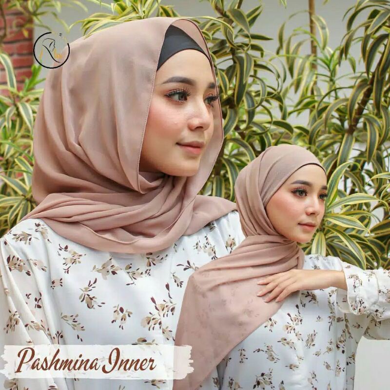 PASHMINA INNER 2IN1 PASMINA INSTAN DALEMAN CIPUT  TERBARU DIAMOND TERMURAH 185 x 70 TEPI JAHIT-6