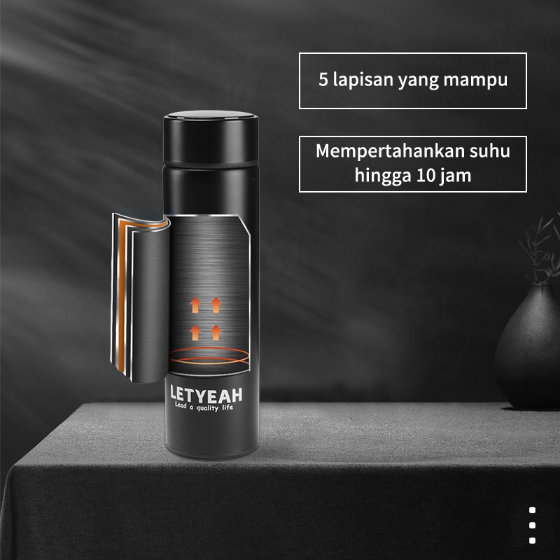 Letyeah &amp; Anantagt botol termos air led panas air dingin/Stainless Steel Thermos Indikator Suhu putih hitam