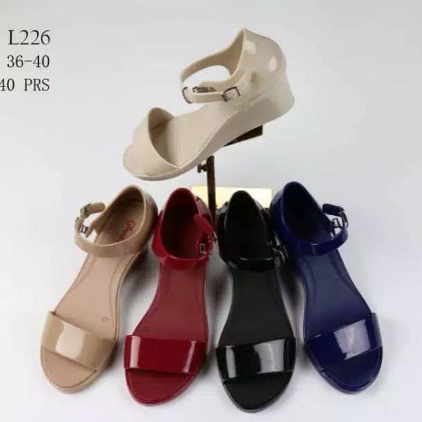 sandal wedges jelly import GRATIS
