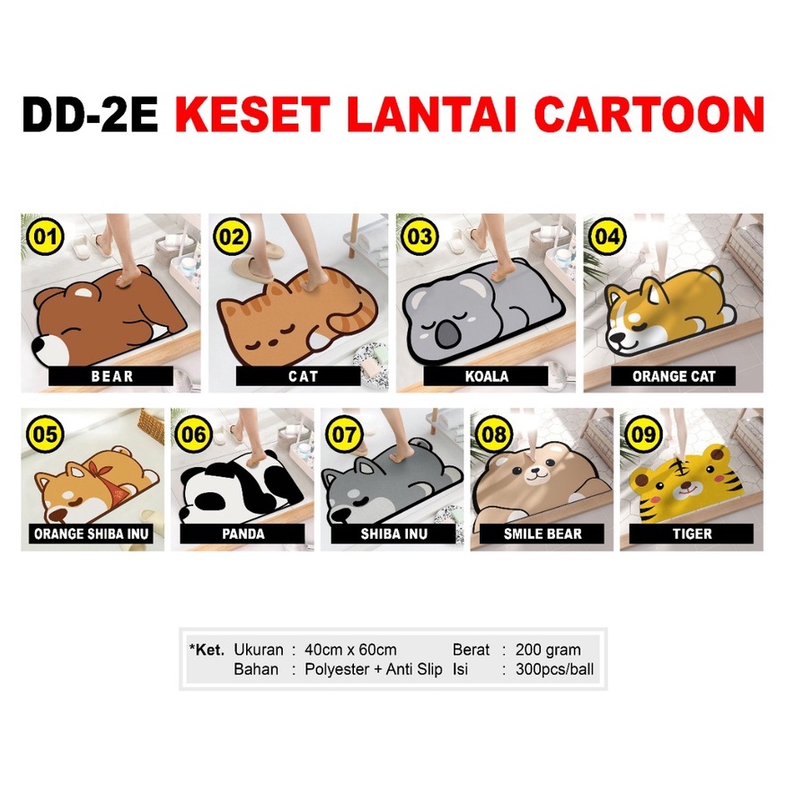 ARJUNA Keset Lantai Cartoon Anti Slip Daya Serap Tinggi Ukuran 40cmx60cm Keset Kamar Motif Cartoon Lucu Model Terbaru DD-2E