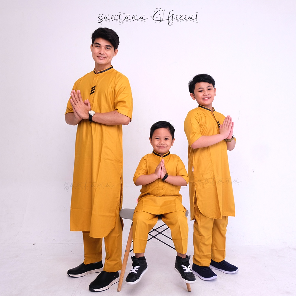 Baju Koko Anak Laki Setelan Muslim Anak Cowok Warna Mustard