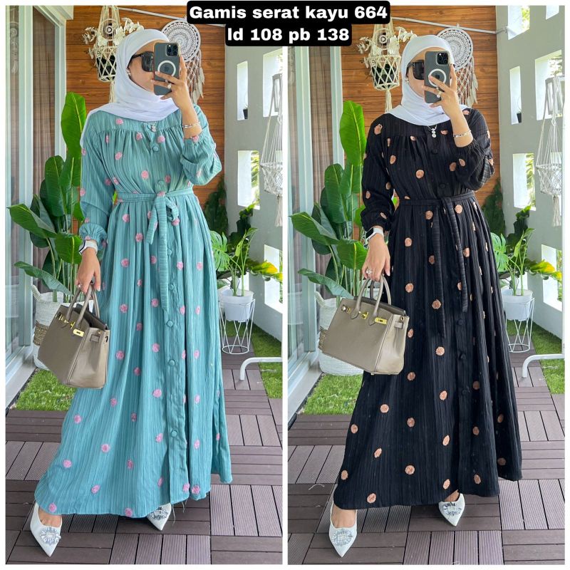 GAMIS SERAT KAYU POMPOM 664