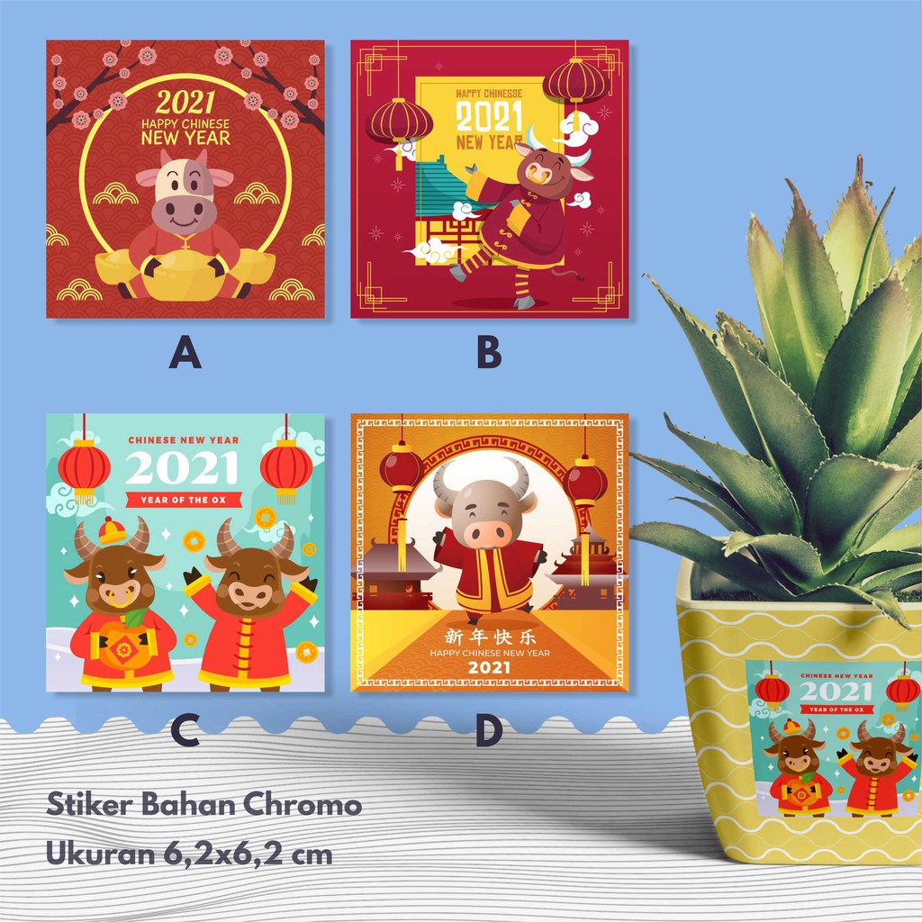 

Stiker/Kartu Ucapan/label hadiah Imlek Chinese New Year 2021
