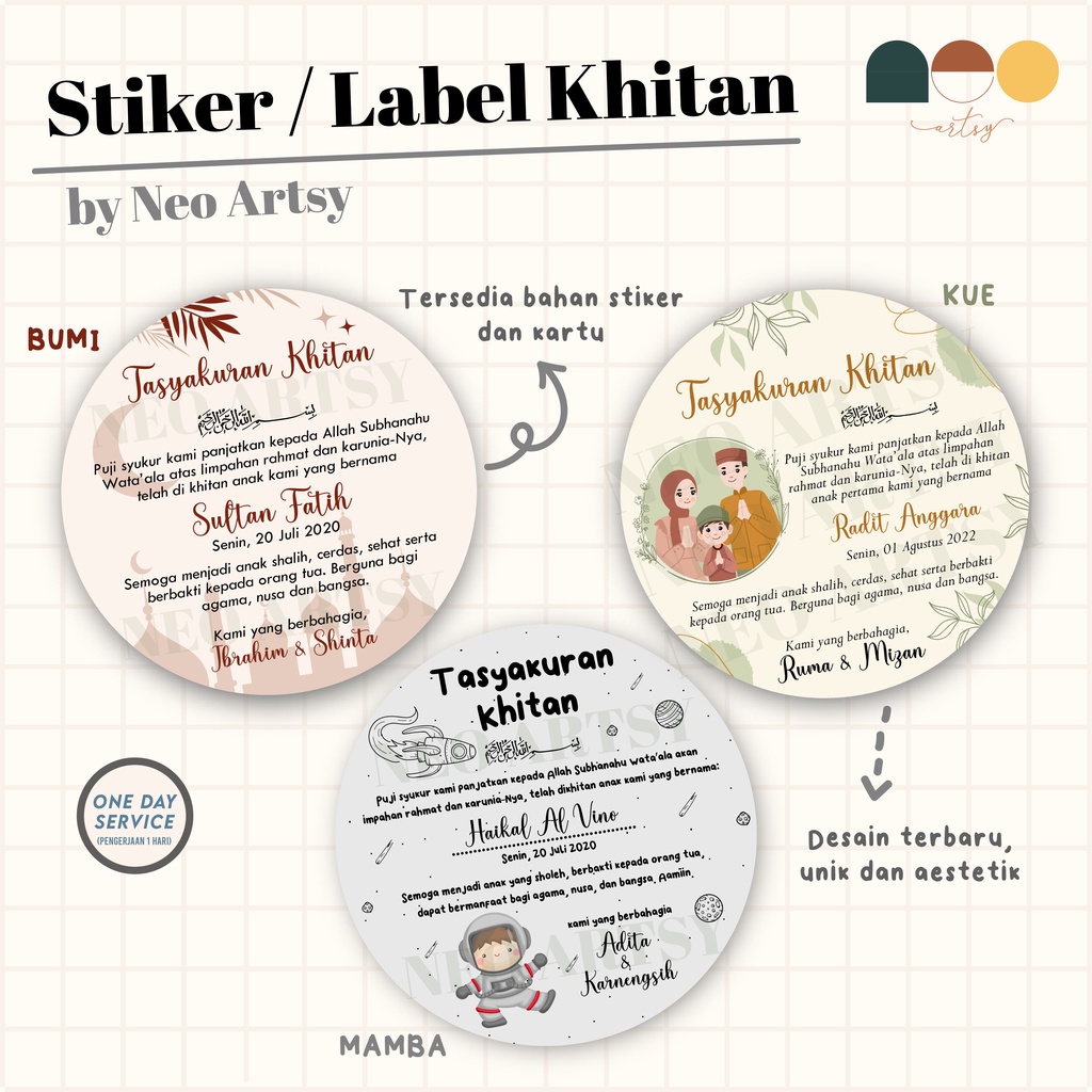 

Stiker / Kartu Syukuran Khitanan / Tasyakur Walimatul Khitan - Edisi 2
