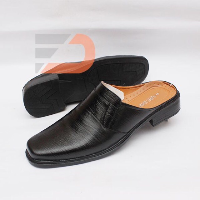 Fdcollection Sepatu selop pria bahan kulit asli