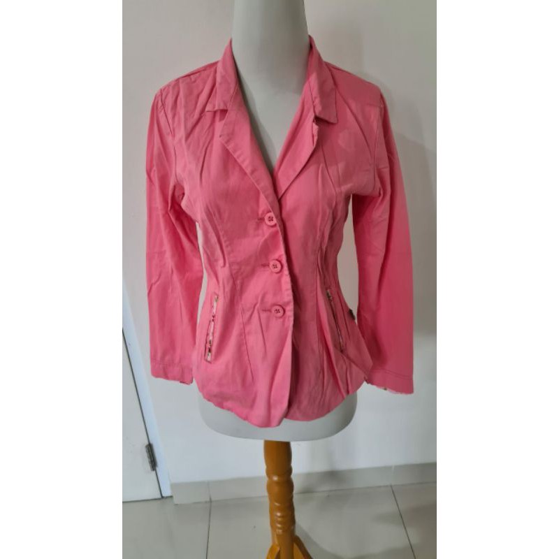 PRELOVED JAKET PINK LOIS SIZE M / FASHION CASUAL WANITA / JUAL BAJU MURAH