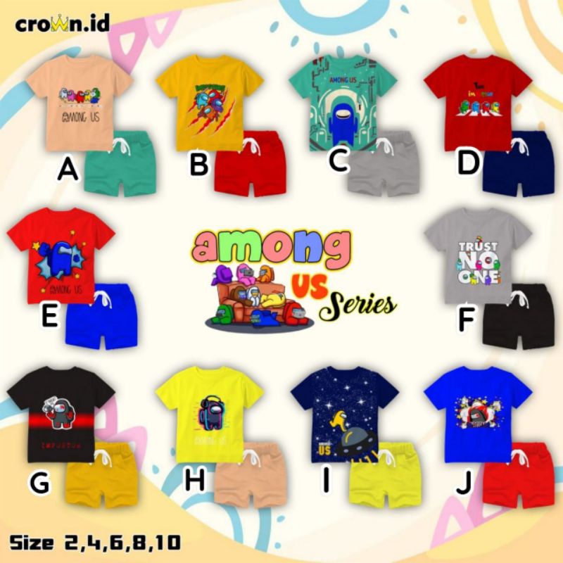 Setelan Kaos Anak tema Among Us by Jumpkids (2-10th)