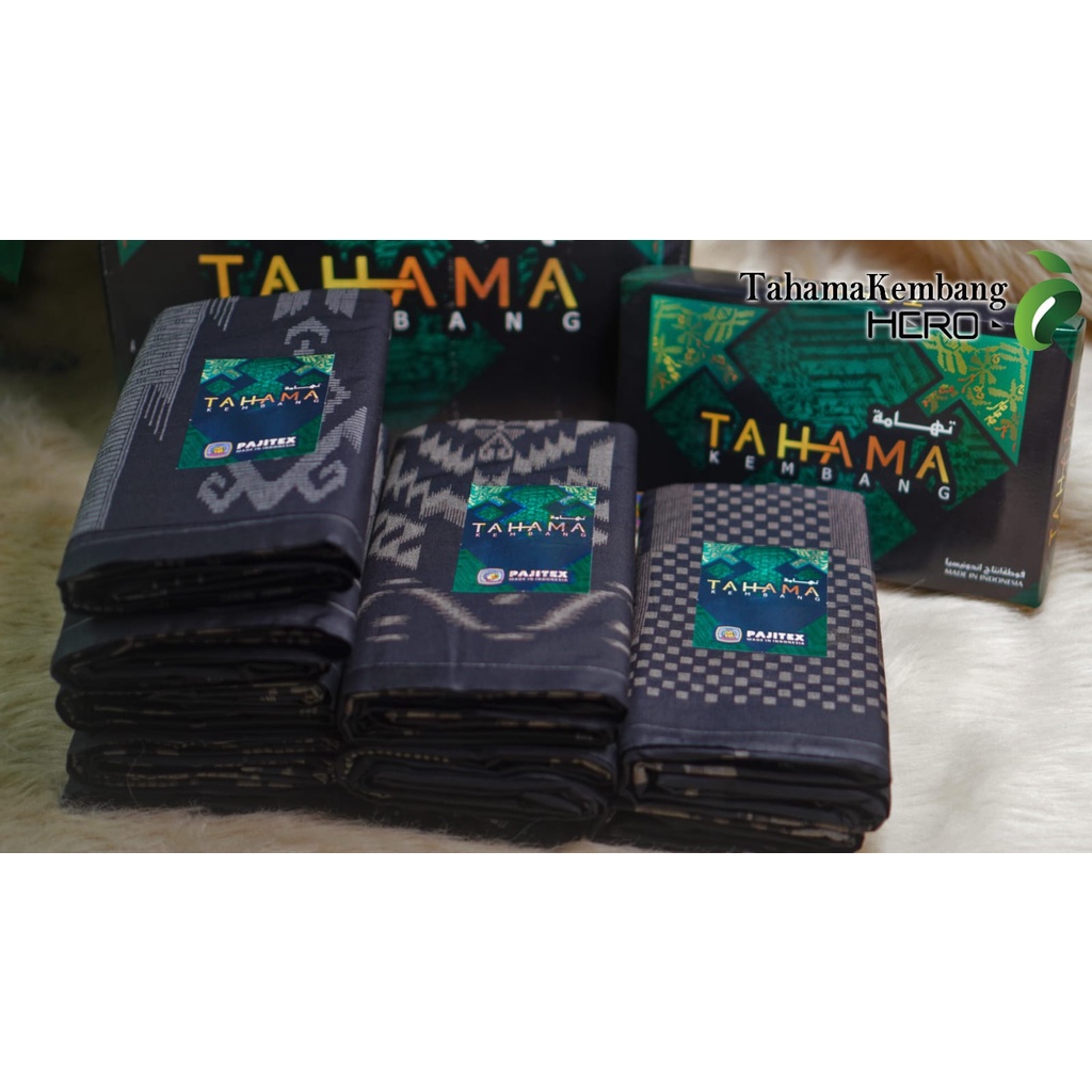 SARUNG TAHAMA HITAM KEMBANG