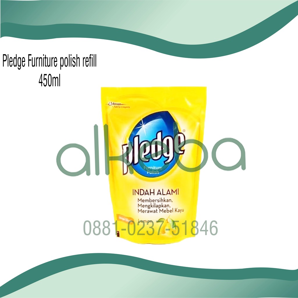 PLEDGE Refill FURNITURE POLISH MERAWAT MEBEL NATURAL BEAUTY LEMON POUCH 450 ML