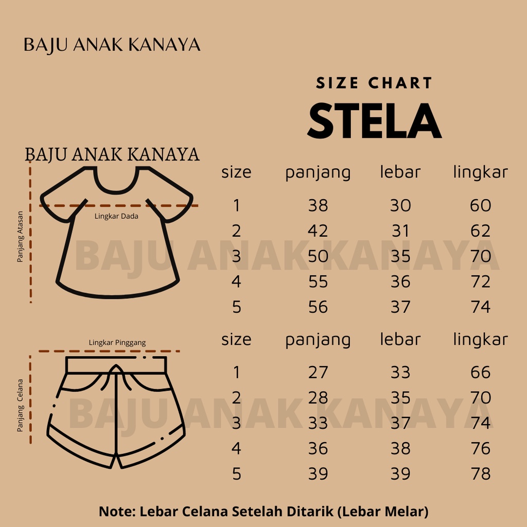 1-5TH SETELAN ANAK STELA ONE SET ANAK RAYON VISCOSE