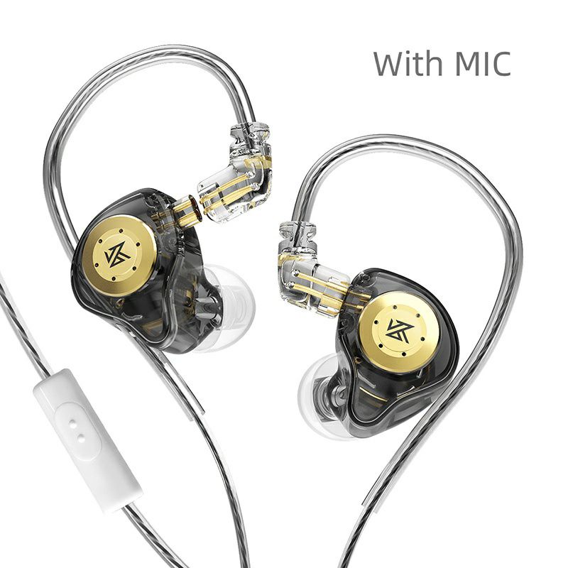 KZ EDX Pro with Mic Noise Cancelling Earphone Heavy Bass Sensation Sport Headset-Black
