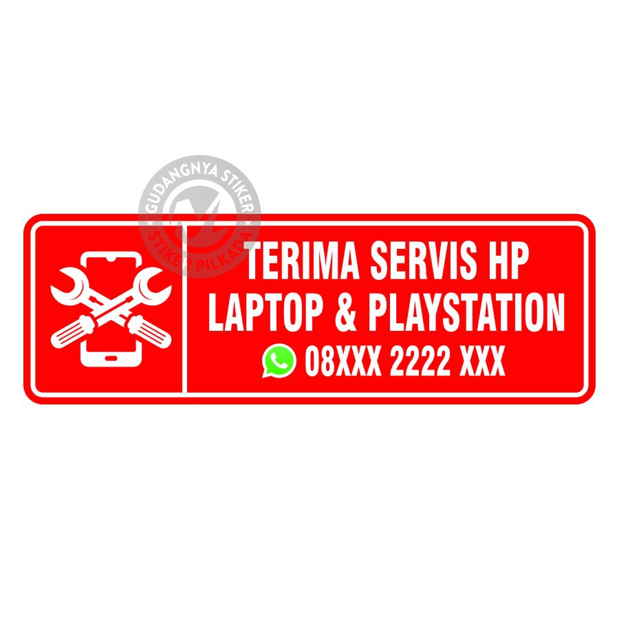 

STIKER VYNIL IKLAN TERIMA SERVIS HP 30X21CM