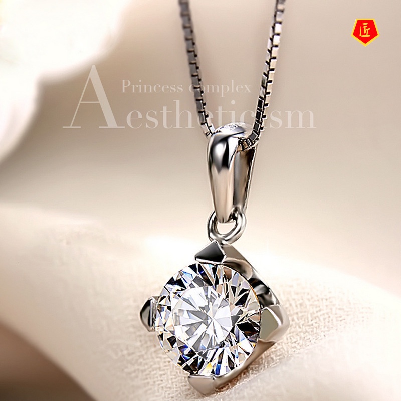 [Ready Stock]Glory Heart Pendant Crystal Necklace Women's Korean Fashion Accessories