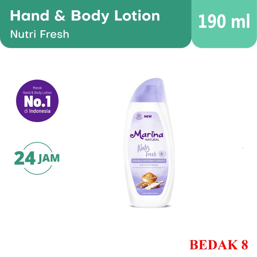 Marina Hand Body Lotion Natural 190 ml - Nutri Fresh / Nutri Serum