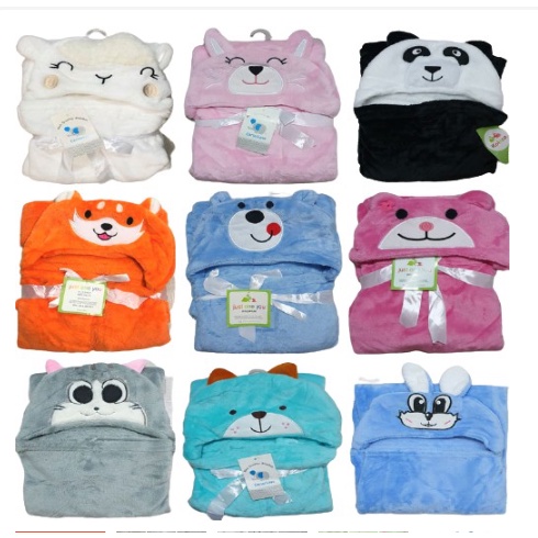 Selimut Bayi Topi Boneka / Selimut Bayi Karakter Fleece