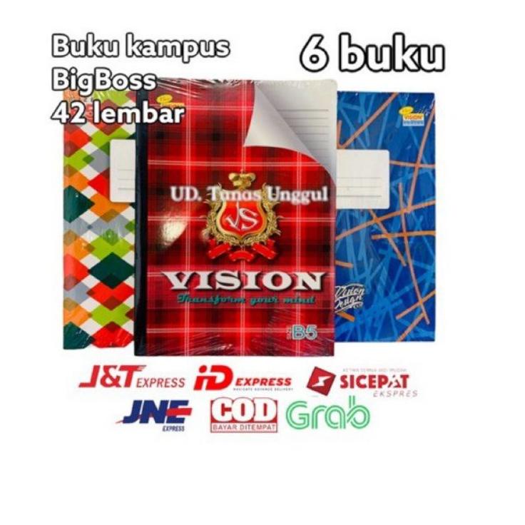 

Update! Buku Tulis bigboss isi 1pk 6buku1buku isi/42 lembar Buku B5 Vision