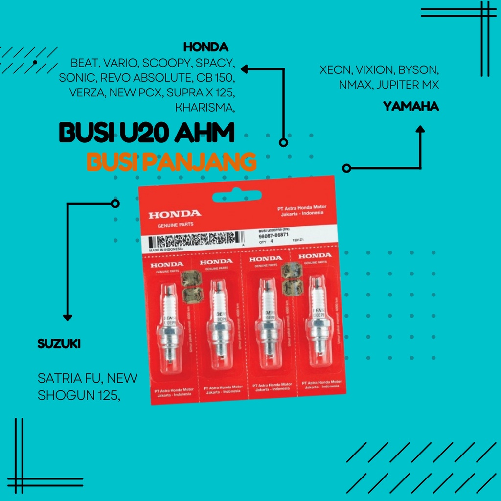 BUSI DENSO U20FSU KARISMA SUPRAX125 Vario (PANJANG) - ANNORAKIDZ