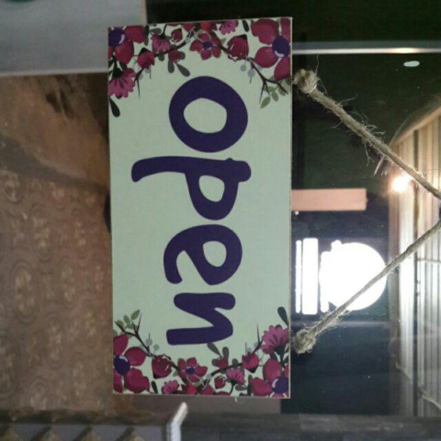 Papan Tulisan Open Close Bolak Balik Bahan Kayu Mdf Vintage