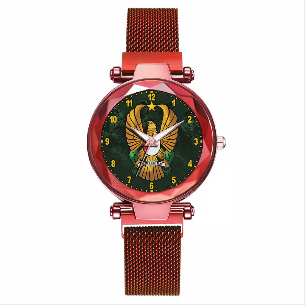 Jam Tangan Wanita Custom - TNI AD MOTIF 3 Free Box &amp; Batre Cadangan