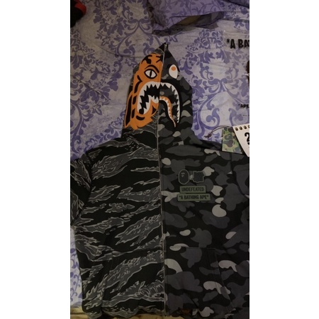 BAPE x Undefeated Tiger Shark Half Full Zip Hoodie