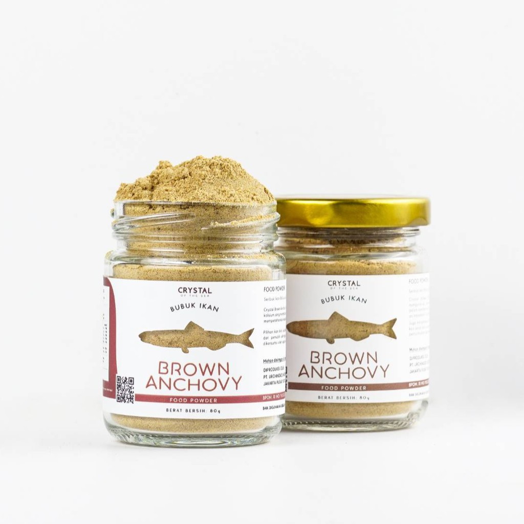 Crystal Bubuk Powder Ikan Teri Jengki / Bilis ( Brown Anchovy Powder )