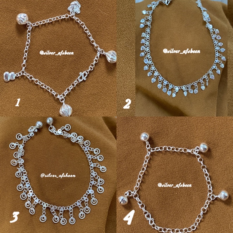 gelang kaki perak