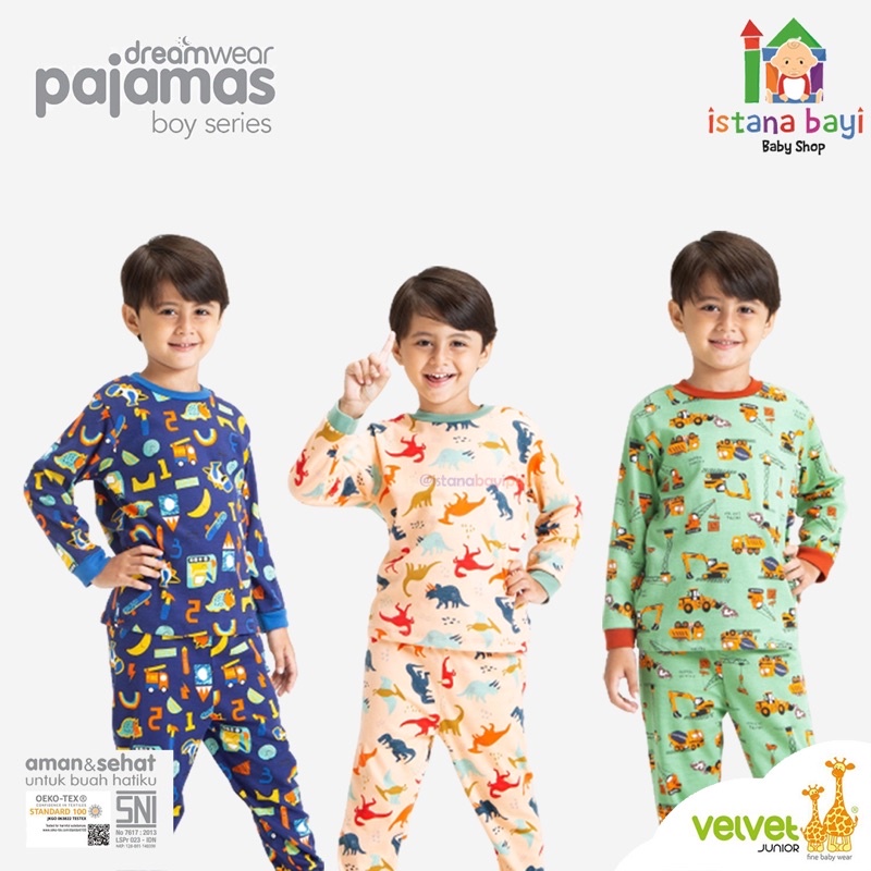 Velvet Junior Piyama Dreamwear Setelan Piyama anak BOY &amp; GIRL 7-10 Tahun/setelan piyama bayi