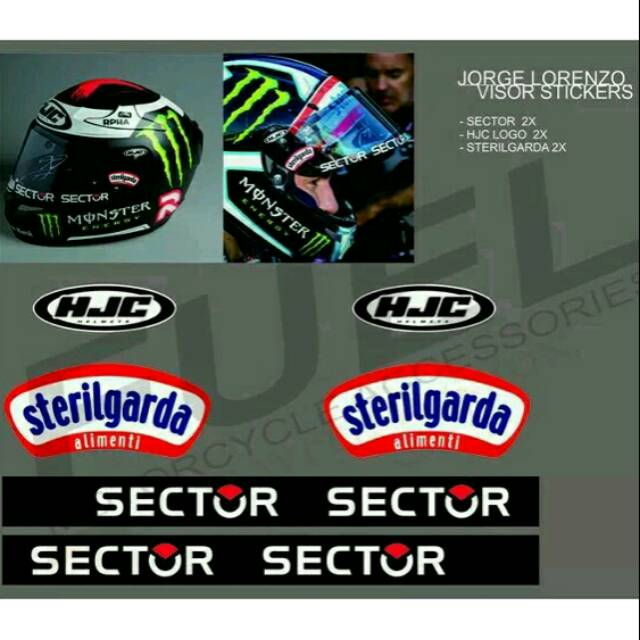 STICKER/STIKER VISOR HELM - JL99 JORGE LORENZO - HJC