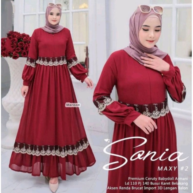 invinov_Baju gamis wanita busui bahan ceruty premium terbaru kekinian termurah